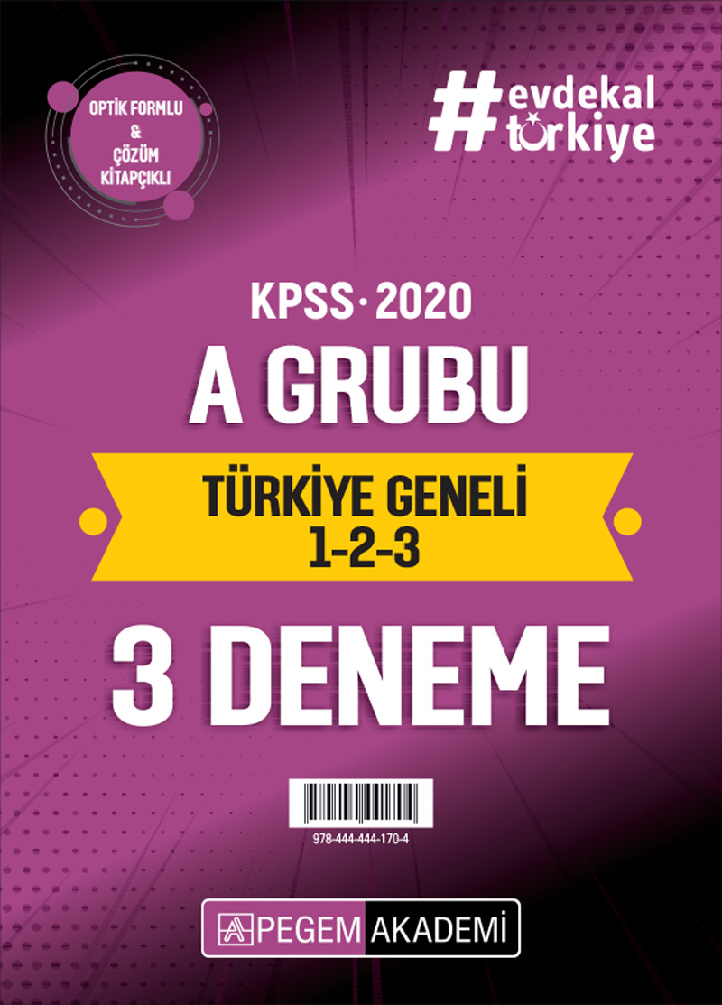 2020 KPSS Alan Bilgisi A Grubu Türkiye Geneli Deneme (1,2,3) (Hukuk-İktisat-Maliye-Muhasebe-İşletme)  3`lü Deneme Seti (TG2020)